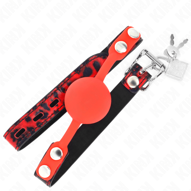 KINK - MODEL 2 SILICONE BALL 4 CM GAG WITH LOCK 60 x 2 CM - Kink&Play