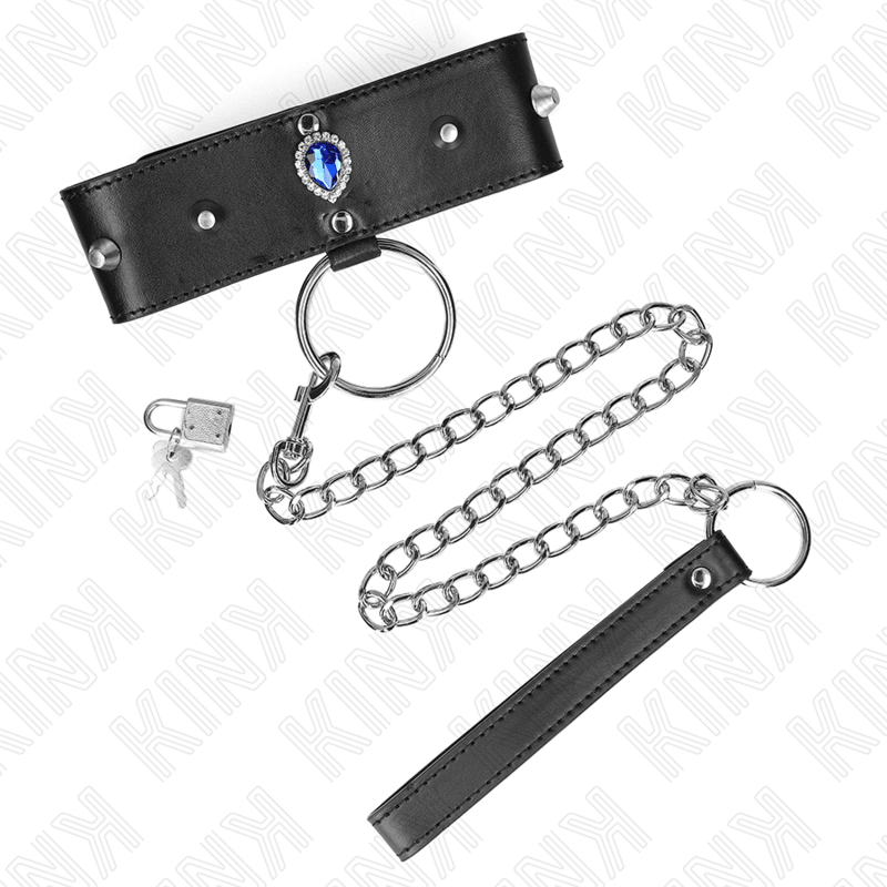 KINK - NECKLACE 65 CM WITH STRAP WITH BLUE DIAMONDS ADJUSTABLE 36 - 43 CM X 5 CM - Kink&Play