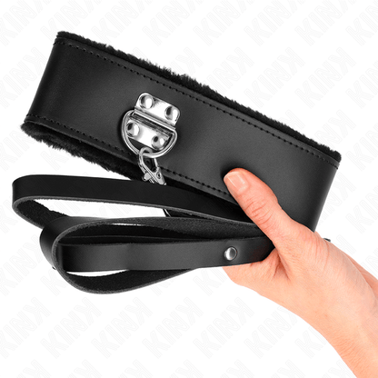 KINK - NECKLACE WITH BELT 116 CM WITH BLACK LEATHER STRAP ADJUSTABLE 40 - 48 CM X 6 CM - Kink&Play