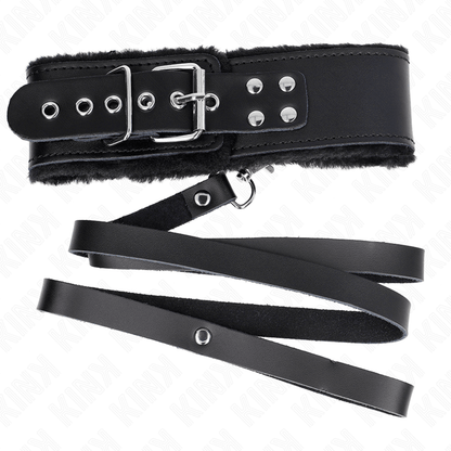 KINK - NECKLACE WITH BELT 116 CM WITH BLACK LEATHER STRAP ADJUSTABLE 40 - 48 CM X 6 CM - Kink&Play
