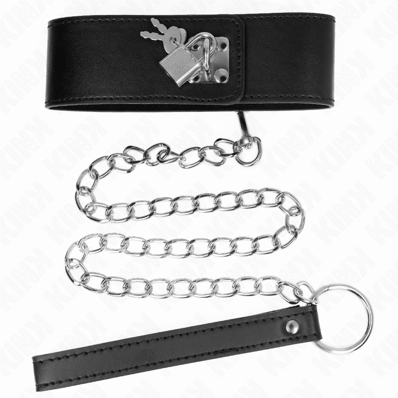 KINK - NECKLACE WITH BELT 65 CM WITH WIDE BLACK STRAP ADJUSTABLE 33.5 - 41 CM X 5 CM - Kink&Play
