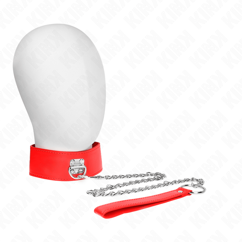 KINK - NECKLACE WITH BELT 65 CM WITH WIDE RED STRAP ADJUSTABLE 33.5 - 41 CM X 5 CM - Kink&Play