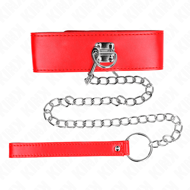 KINK - NECKLACE WITH BELT 65 CM WITH WIDE RED STRAP ADJUSTABLE 33.5 - 41 CM X 5 CM - Kink&Play