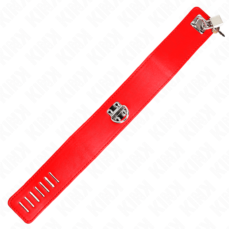 KINK - NECKLACE WITH BELT 65 CM WITH WIDE RED STRAP ADJUSTABLE 33.5 - 41 CM X 5 CM - Kink&Play