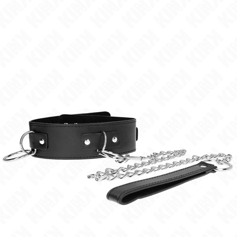KINK - NECKLACE WITH LEASH 65 CM 3 RING MODEL 2 ADJUSTABLE 36 - 43 CM X 5 CM - Kink&Play