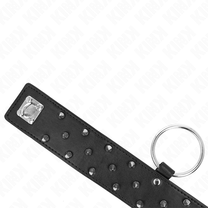 KINK - NECKLACE WITH LEASH 65 CM WITH SILVER STUDS MODEL 5 ADJUSTABLE 36 - 43 CM X 5 CM - Kink&Play