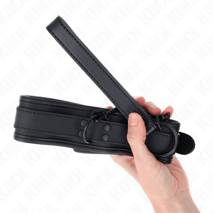 KINK - NEOPRENE BONDAGE COLLAR MODEL 1 WITH BELT 78 CM ADJUSTABLE 37.5 X 49.5 CM - Kink&Play