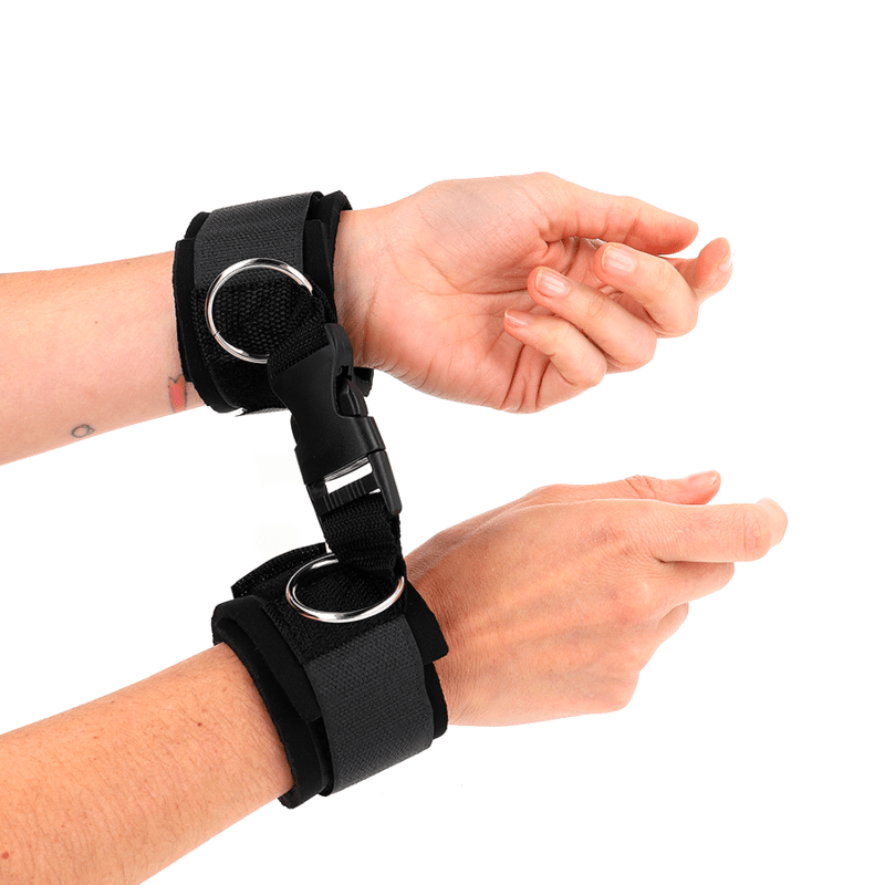 KINK - NEOPRENE HOOK&LOOP FASTENER WRIST RESTRAINTS BLACK ADJUSTABLE 22 - 34 CM - Kink&Play