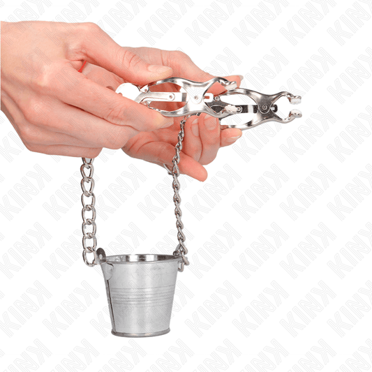 KINK - NIPPLE CLAMPS WITH A BUCKET SILVER - Kink&Play