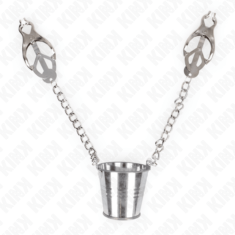KINK - NIPPLE CLAMPS WITH A BUCKET SILVER - Kink&Play