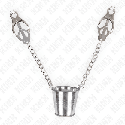 KINK - NIPPLE CLAMPS WITH A BUCKET SILVER - Kink&Play