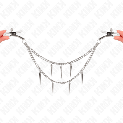 KINK - NIPPLE CLAMPS WITH SPIKES CHAINS 30 CM - Kink&Play