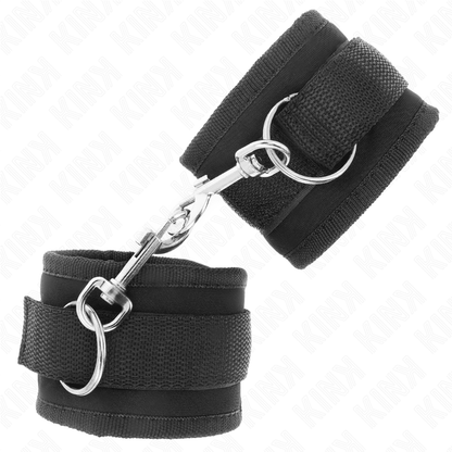 KINK - NYLON BIND HOOK&LOOP WRIST RESTRAINTS BLACK MODEL 2 ADJUSTABLE 18 - 35 CM X 6 CM - Kink&Play