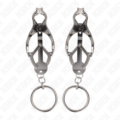 KINK - O - RING JAPANESE CLOVER NIPPLE CLAMPS SILVER - Kink&Play