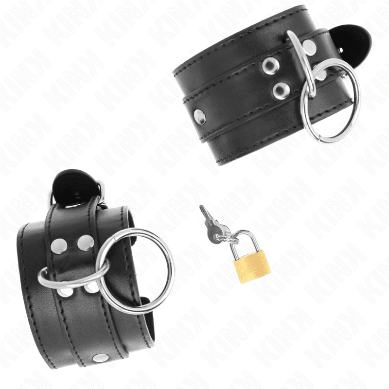 KINK - O - RING LOCKED WRIST RESTRAINTS BLACK ADJUSTABLE 20 - 28 CM X 5.5 CM - Kink&Play
