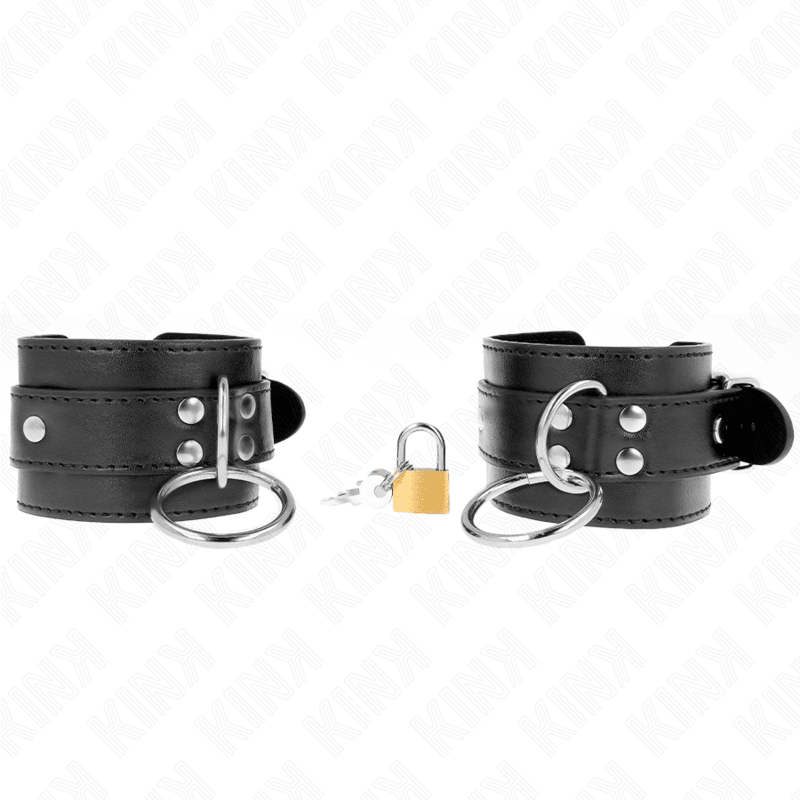 KINK - O - RING LOCKED WRIST RESTRAINTS BLACK ADJUSTABLE 20 - 28 CM X 5.5 CM - Kink&Play