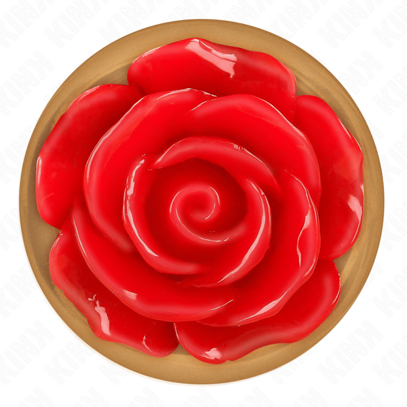 KINK - PINK GOLD ANAL PLUG WITH RED ROSE M - Kink&Play