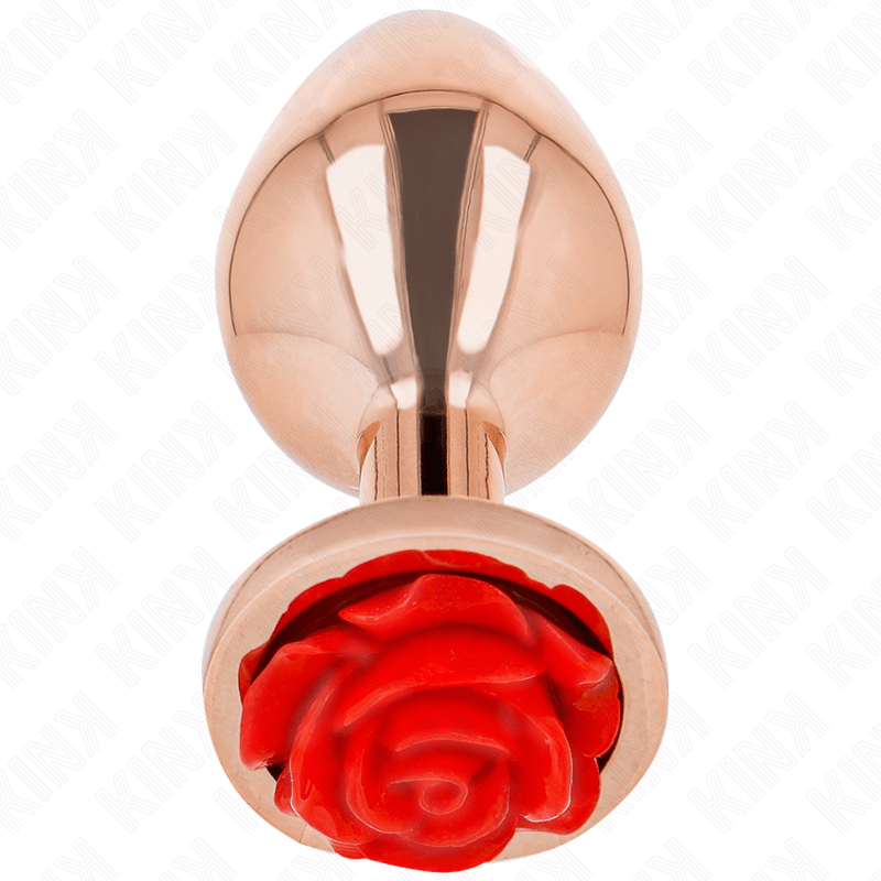 KINK - PINK GOLD ANAL PLUG WITH RED ROSE S - Kink&Play