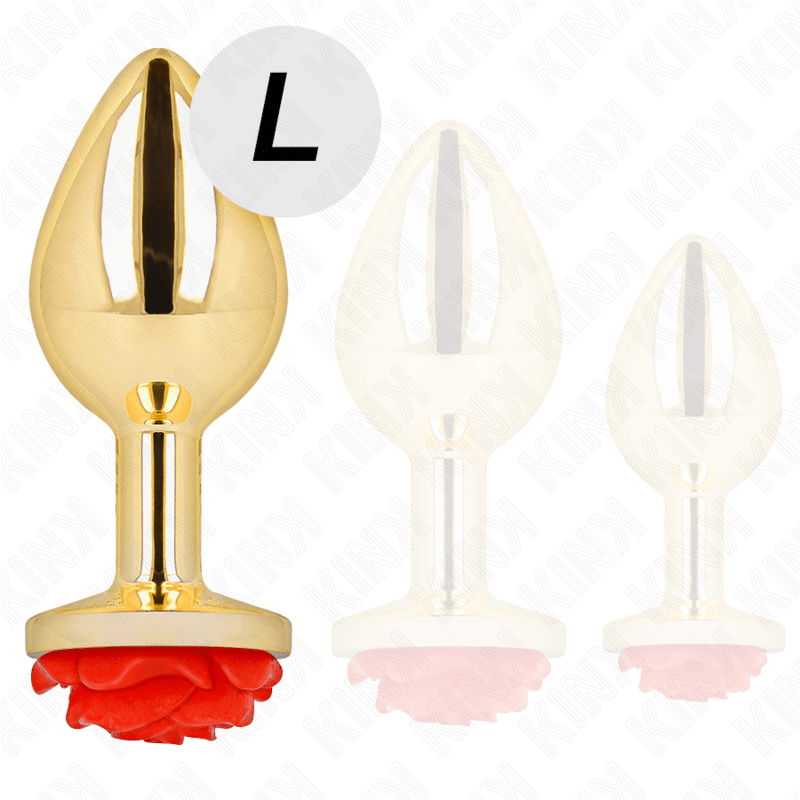 KINK - PLUG ANAL GOLD ROSE RED SIZE L - Kink&Play