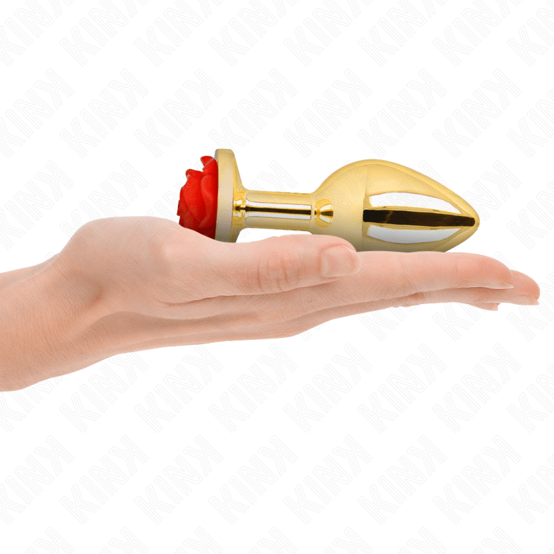 KINK - PLUG ANAL GOLD ROSE RED SIZE L - Kink&Play