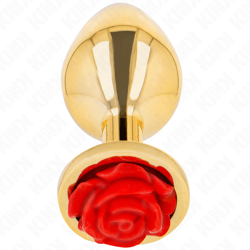 KINK - PLUG ANAL GOLD ROSE RED SIZE M - Kink&Play