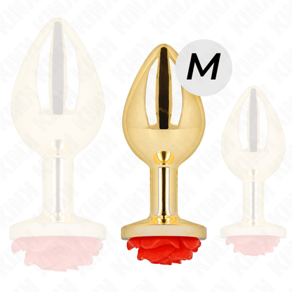 KINK - PLUG ANAL GOLD ROSE RED SIZE M - Kink&Play