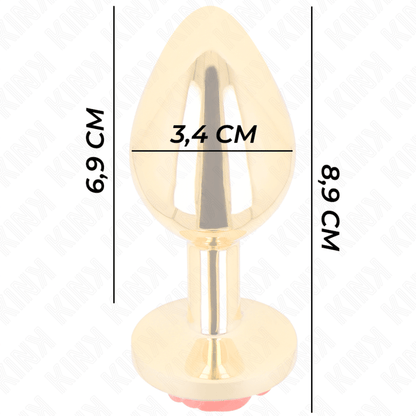 KINK - PLUG ANAL GOLD ROSE RED SIZE M - Kink&Play