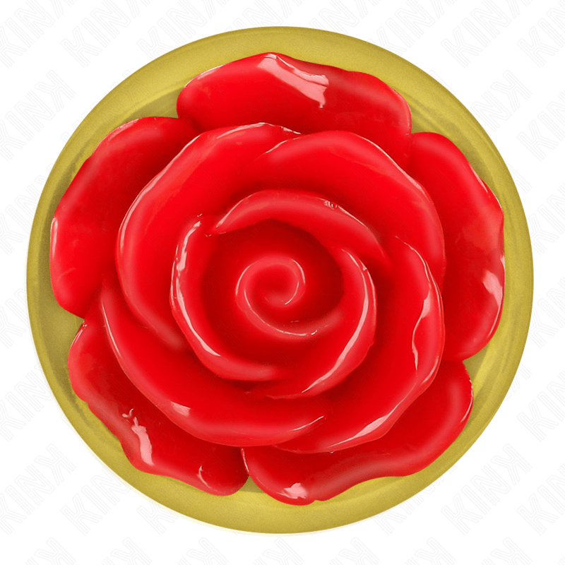 KINK - PLUG ANAL GOLD ROSE RED SIZE M - Kink&Play