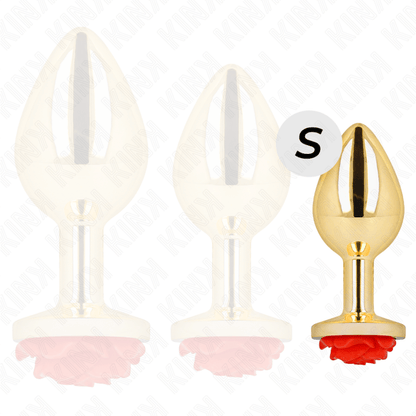 KINK - PLUG ANAL GOLD ROSE RED SIZE S - Kink&Play