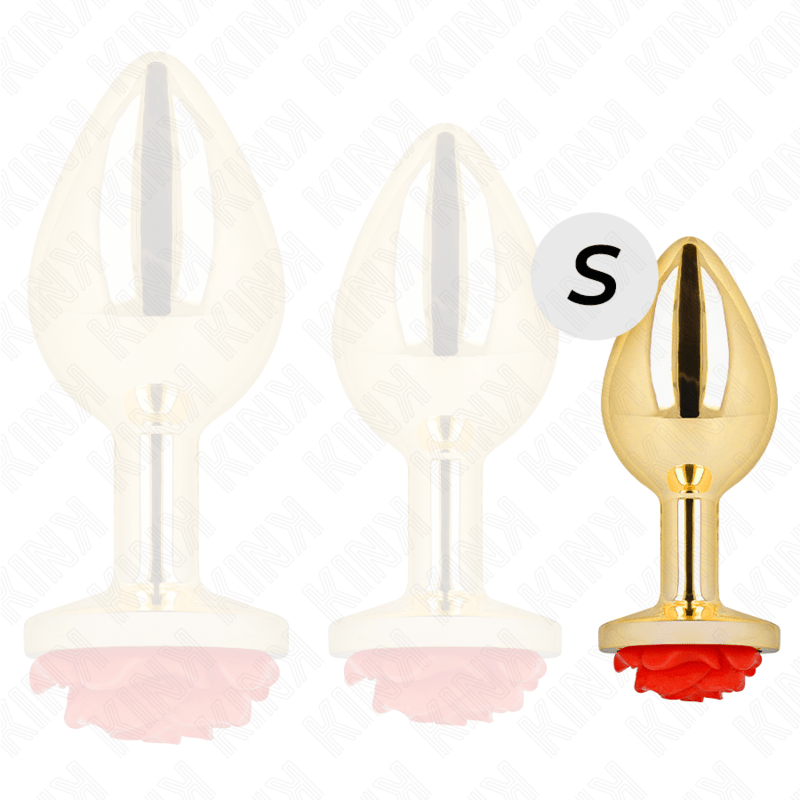 KINK - PLUG ANAL GOLD ROSE RED SIZE S - Kink&Play