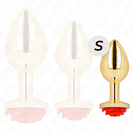 KINK - PLUG ANAL GOLD ROSE RED SIZE S - Kink&Play