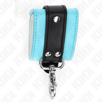 KINK - PREMIUM LOCKABLE WRIST RESTRAINTS BLACK / BLUE ADJUSTABLE 21 - 28 CM X 5.5 CM - Kink&Play