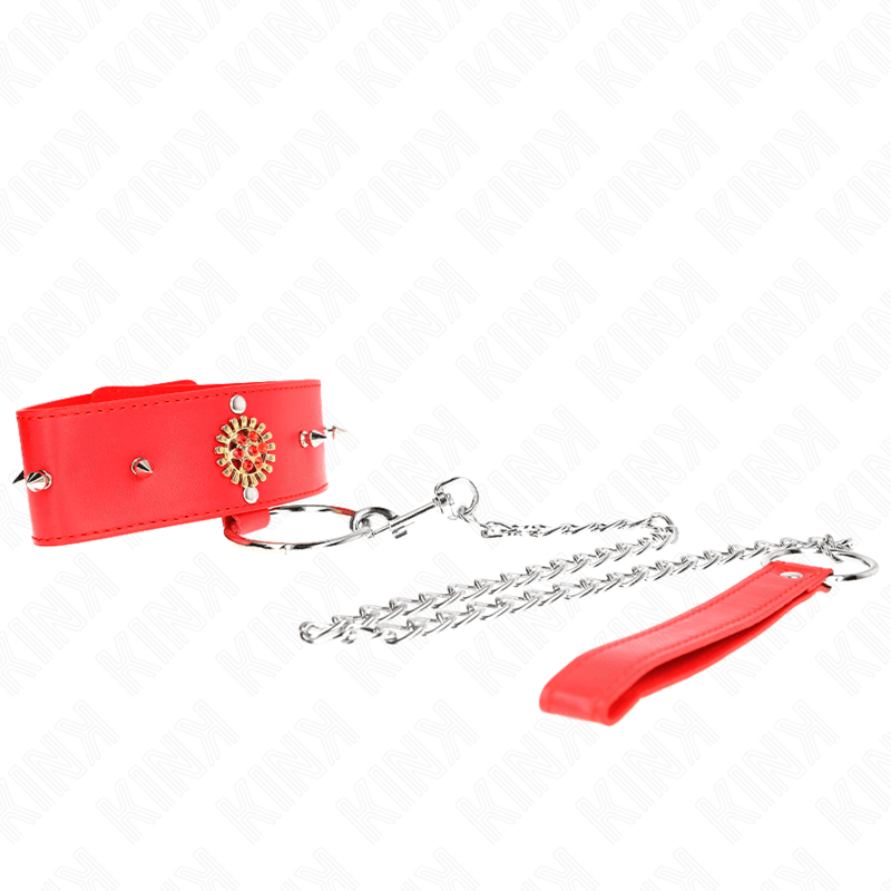 KINK - RED DIAMOND NECKLACE WITH BELT 65 CM AJDUSTABLE 35 - 51 CM X 7 CM - Kink&Play