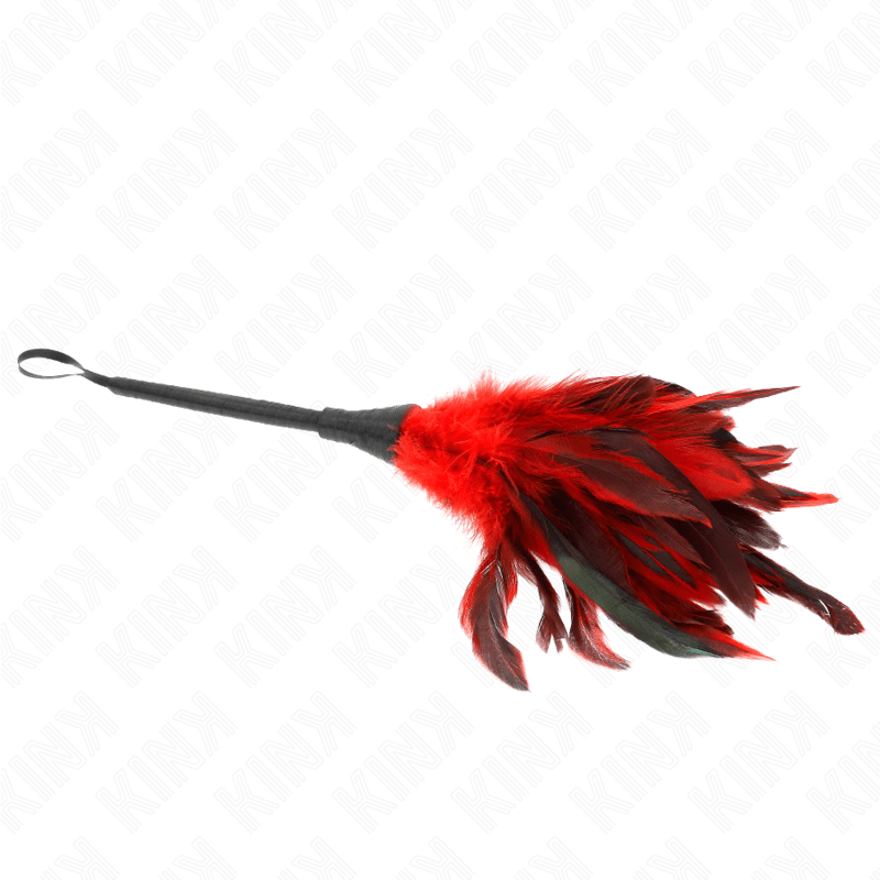 KINK - RED MAIDS HORN SHAPED TICKLE CHICKEN FEATHERS 36 CM - Kink&Play