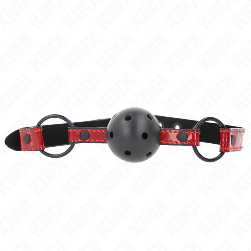 KINK - SHINY LEATHERETTE BALL 4.5 CM GAG 63.5 X 2 CM ADJUSTABLE 41 X 59 CM - Kink&Play