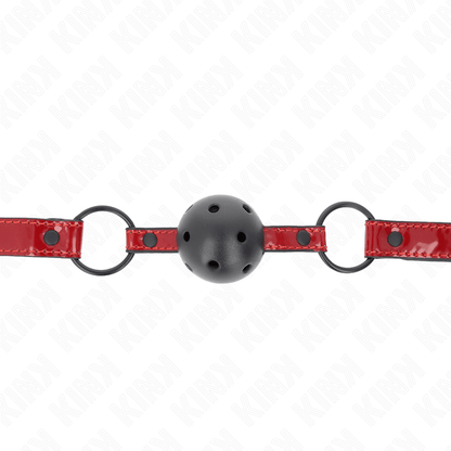 KINK - SHINY LEATHERETTE BALL 4.5 CM GAG 63.5 X 2 CM ADJUSTABLE 41 X 59 CM - Kink&Play