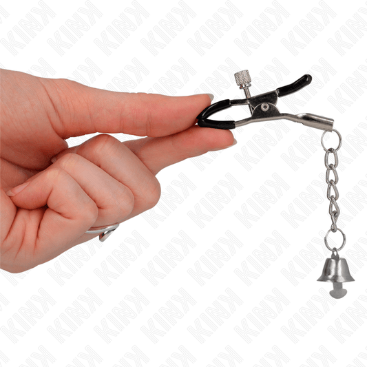 KINK - SILVER BELL PENDANT NIPPLE CLAMPS 6 CM - Kink&Play