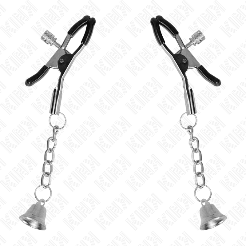 KINK - SILVER BELL PENDANT NIPPLE CLAMPS 6 CM - Kink&Play