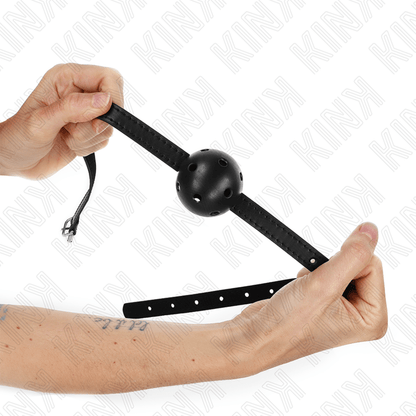 KINK - SIMPLICITY BLACK BREATHABLE BALL 4.5 CM GAG 62 x 1.5 CM - Kink&Play