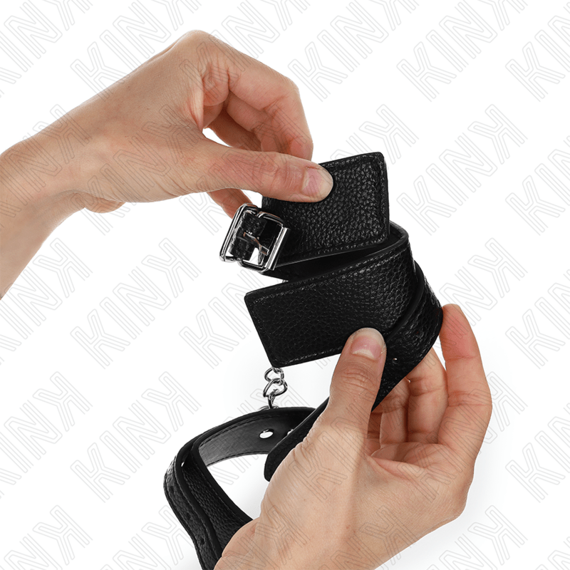 KINK - SNAKE PATTERN WRIST RESTRAINTS BLACK ADJUSTABLE 20 - 28 CM X 5.4 CM - Kink&Play