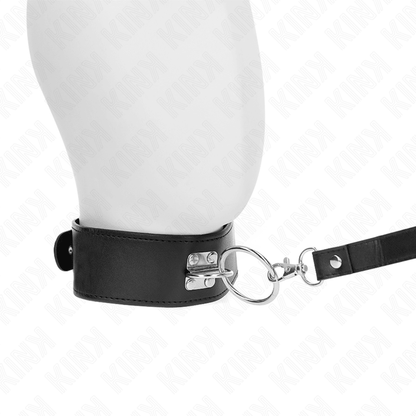 KINK - STUDDED LEASH 116 CM COLLAR WITH LEATHERETTE STRAP 50 X 5 CM - Kink&Play