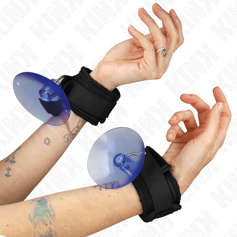 KINK - SUCTION CUP WRIST RESTRAINTS BLACK 29 - 40 CM X 5 CM - Kink&Play