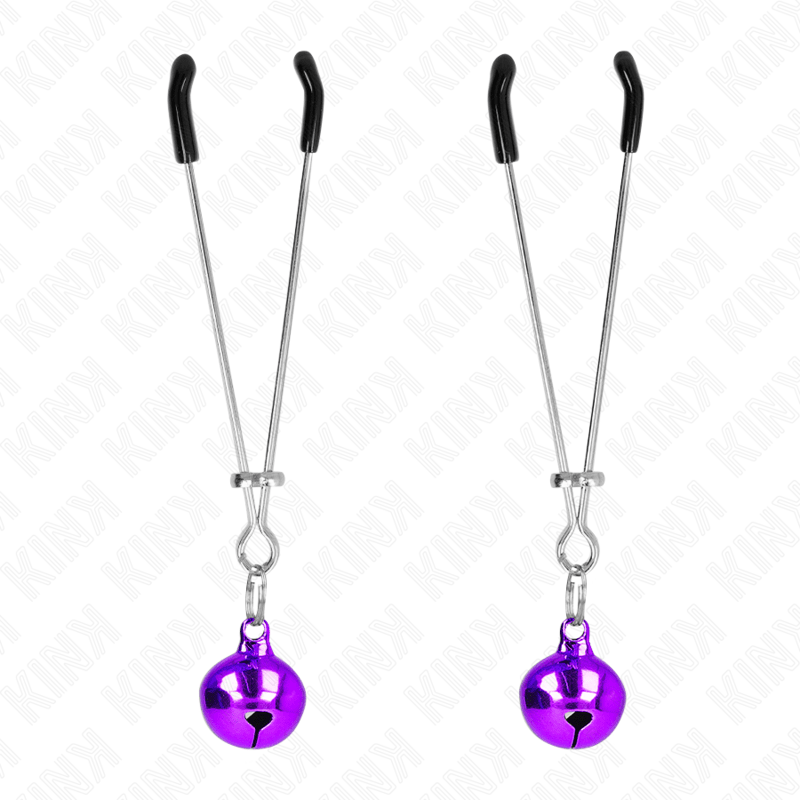 KINK - THIN BELL NIPPLE CLAMPS PURPLE 7 CM - Kink&Play