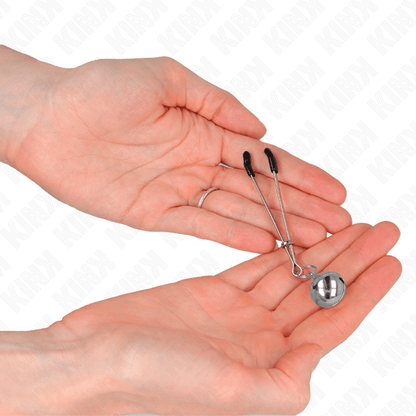 KINK - THIN BELL NIPPLE CLAMPS SILVER 7 CM - Kink&Play