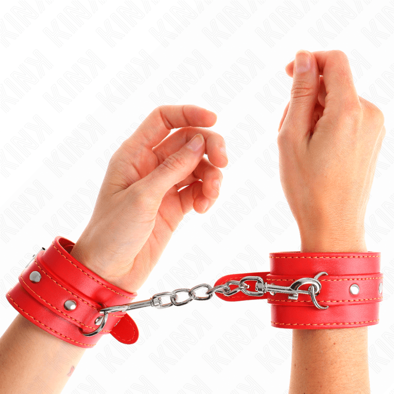 KINK - THIN WRIST RESTRAINTS RED ADJUSTABLE 21 - 33 CM - Kink&Play