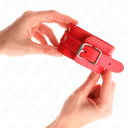 KINK - THIN WRIST RESTRAINTS RED ADJUSTABLE 21 - 33 CM - Kink&Play