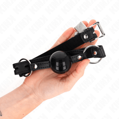 KINK - TPE BALL 4 CM GAG WITH BLACK LOCK 60 x 2 CM - Kink&Play