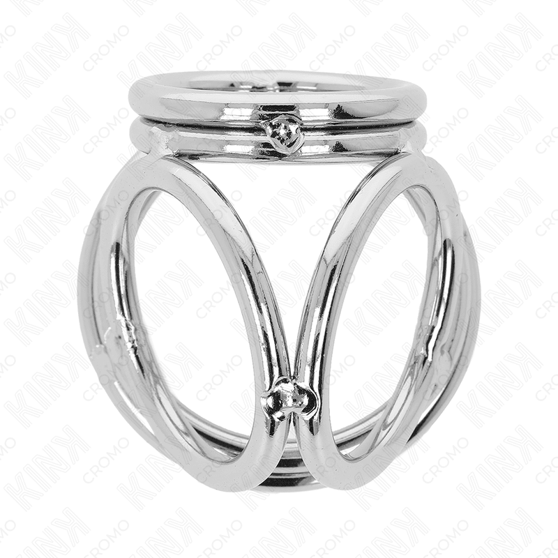 KINK - TRIPLE CHROME METAL PENIS RING 3.8 CM TO 5 CM MODEL 1 - Kink&Play