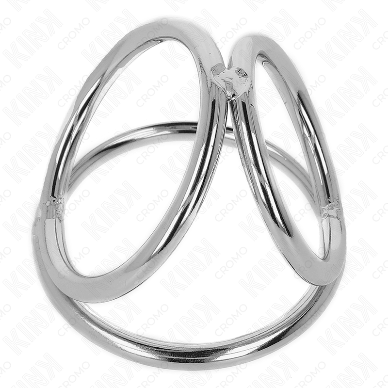 KINK - TRIPLE CHROME METAL PENIS RING 3.8 CM TO 5 CM MODEL 2 - Kink&Play