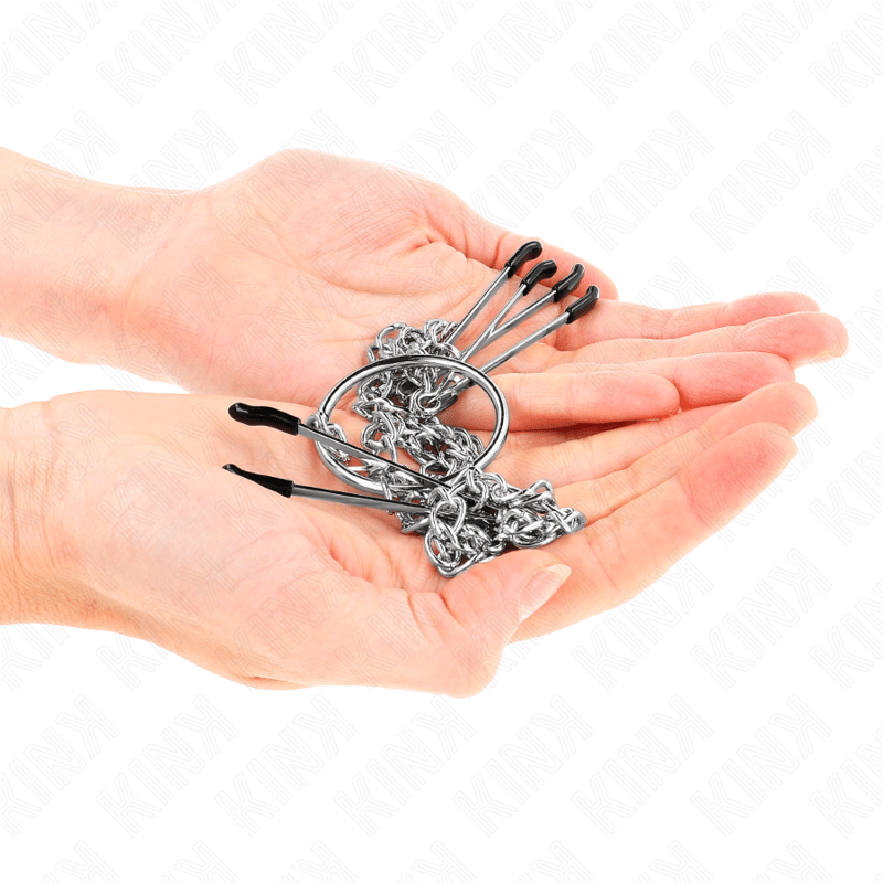 KINK - TRIPLE NIPPLE AND CLIT CLAMPS WITH CHAIN MODEL 1 - Kink&Play